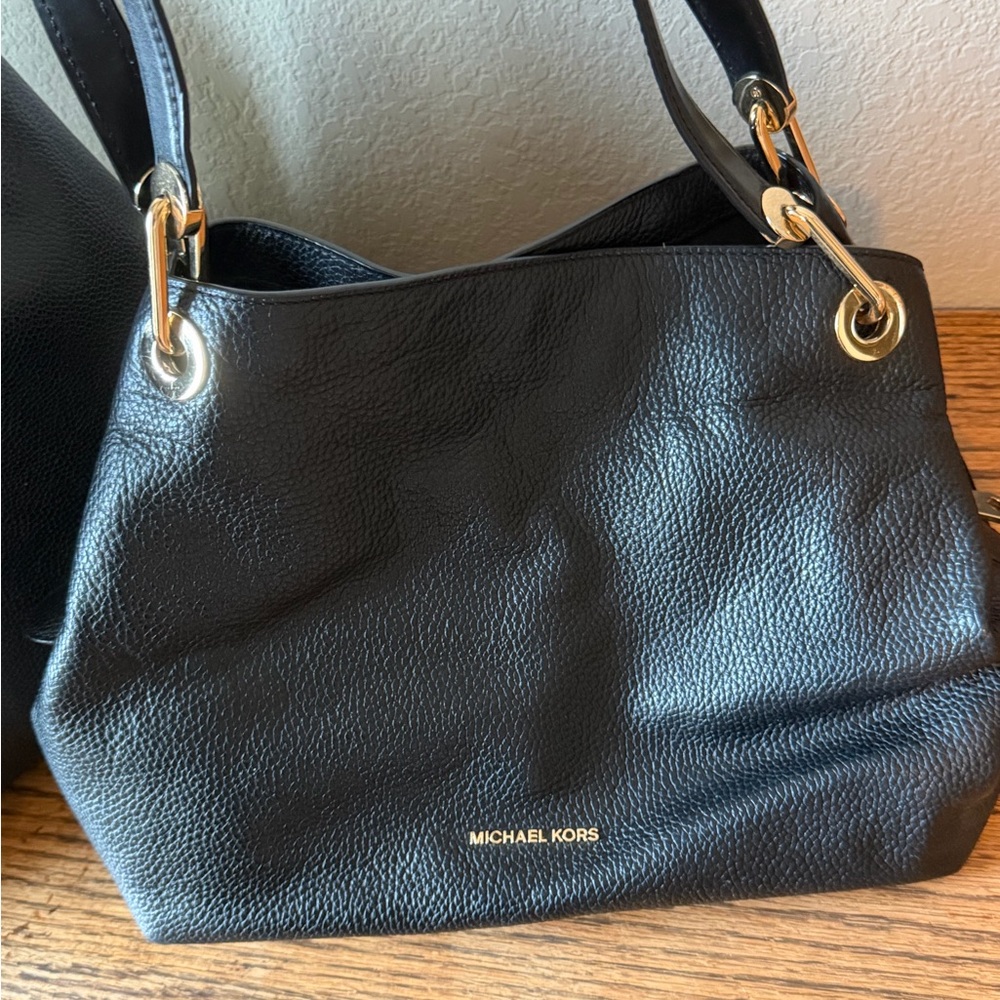 Michael Kors Black Leather Shoulder Bag
